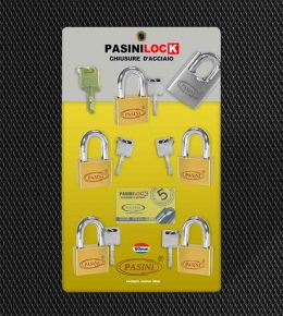 Khóa móc Pasini chìa vuông 60mm bộ 5 chìa chủ