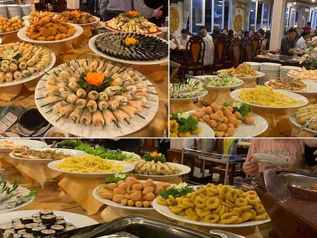 Các món buffet trên tàu Indochina Queen